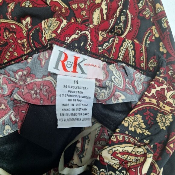 R & K Originals Dress Halter Stretch Waist Paisley Womens 14 With Tags - Picture 5 of 8